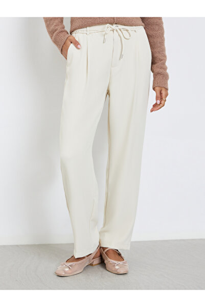Styli Beige Drawstring Wide Leg Pants