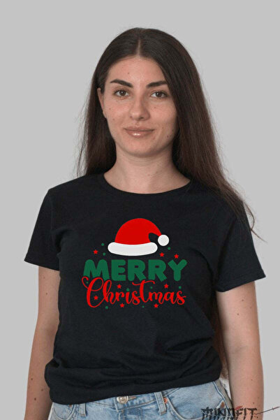 GILDAN Tricou De Craciun Merry Christmas Cu Caciula Mosului 2 Dama