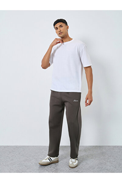 Styli Brown Relaxed Open Hem Jogger