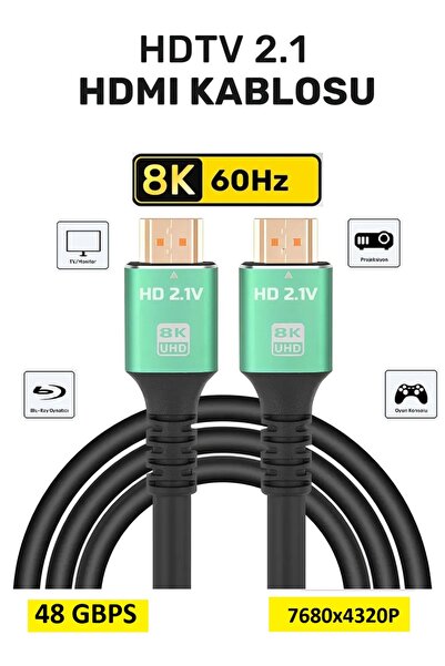 HI-LINK Ultra Hdtv 8k Yüksek Hızlı 2.1V PREMIUM HDMI Kablosu 3 METRE