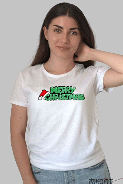 GILDAN Tricou De Craciun Merry Christmas Cu Caciula Mosului Dama
