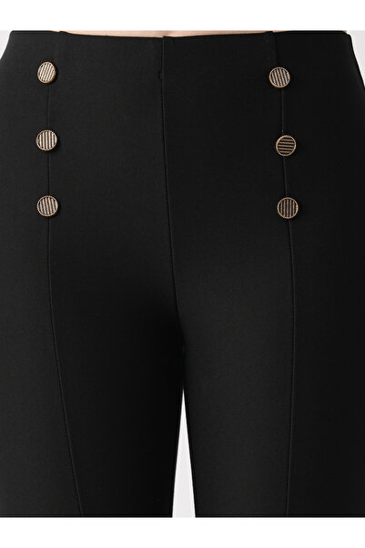 Globus By Styli Black Flat Front Skinny Fit Workwear Treggings