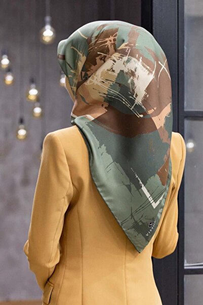 Vissona 57% MĂTĂSĂ 43% VISCOZĂ Mătase twill cu model geometric - culoare cupr...