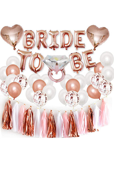 DMYRDH مجموعة ديكورات حفلات توديع العزوبية باللون الذهبي الوردي، لوازم ديكور ...