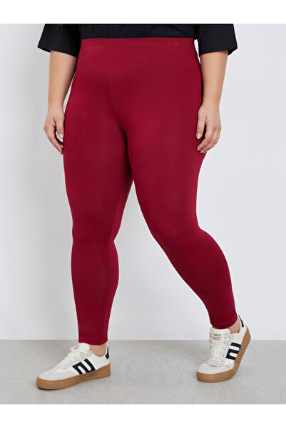 Styli Burgundy Plus Size Leggings