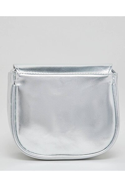 R&B Silver Girl's Metallic Sling Bag