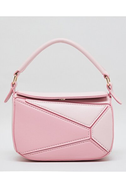 R&B Pink Girl's Color Block Shoulder Bag