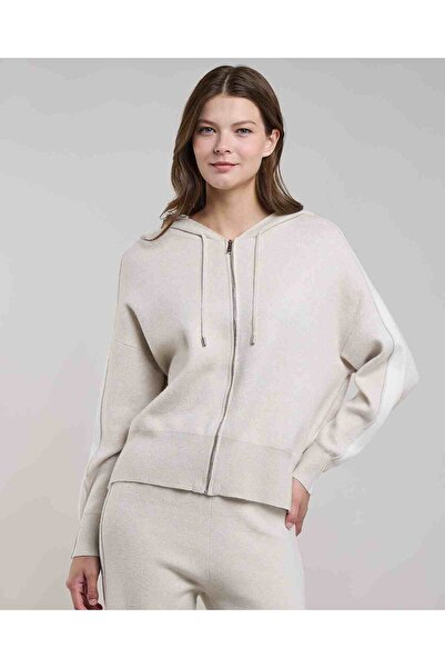 R&B سترة سادة بغطاء رأس وسحاب للإغلاق