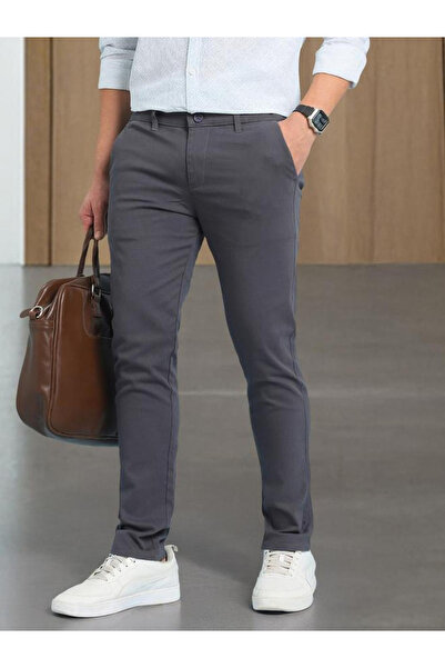 Dennis Lingo By Styli Men Solid Slim Fit Chino Pants