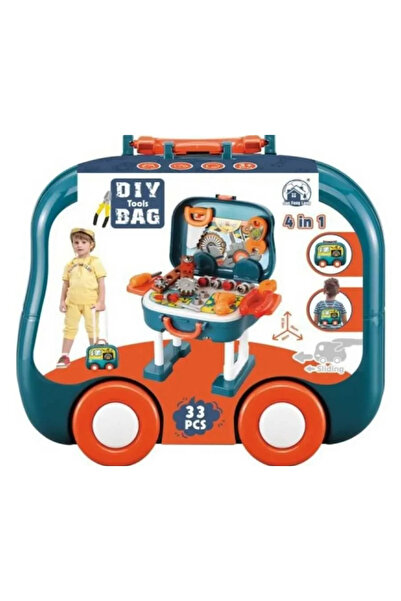 de Masă Lucru cu Scule pentru Copii, 40 Piese, Atelier și Banc Unelte Educativ, Valiză Portabilă