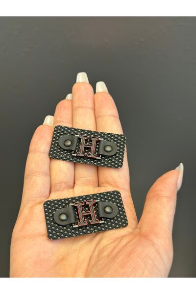 Gönülden Tasarım 2 Pieces Steel H Letter Coat of Arms Set 4X2 cm