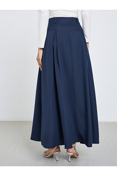 Styli Fold Pleated A-Line Maxi Skirt