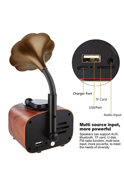 MANDU B5 wooden gramophone speaker with wireless