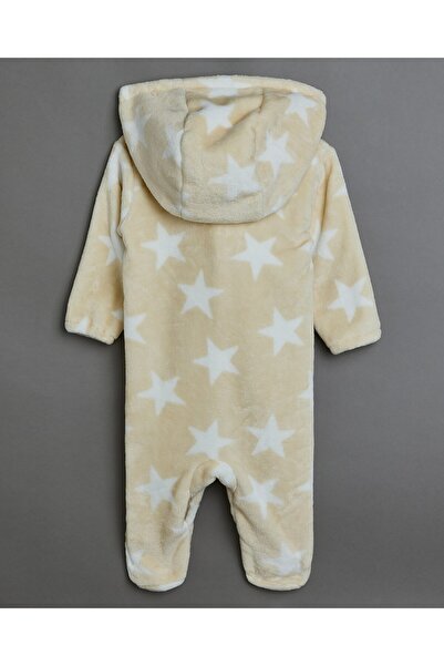 R&B Ivory Boy's Patterned Hooded Sleepsuit