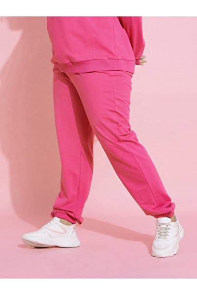 Sassafras By Styli Plus Size Pink Chicago Print Jogger