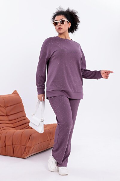 Siyezen Plus Size Sparkling Stone Modal Fabric Comfortable Set