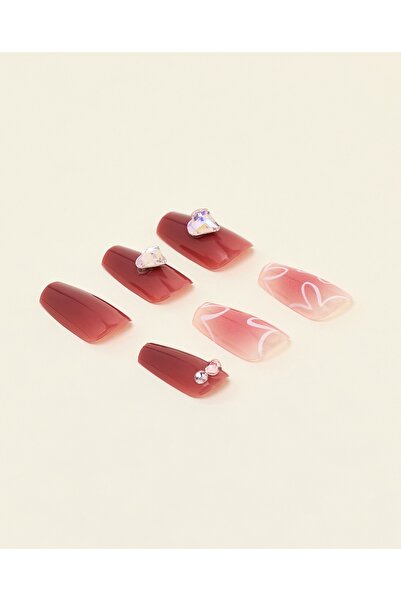 R&B أظافر نسائية وردية قابلة للارتداء