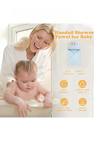 Generic Hooded Baby Towel Toddler Bathrobe, Soft Baby Towel, Newborn Blanket, Coral Fleece Shawl Bath Towel