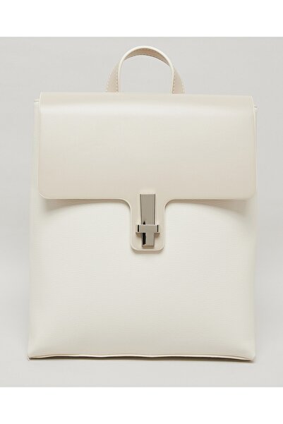 R&B حقيبة ظهر نسائية عاجية ذات غطاء صلب