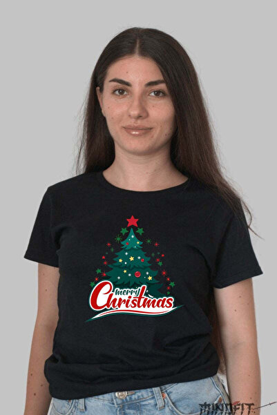 GILDAN Tricou De Craciun Brad Decorat Cu Stele Dama