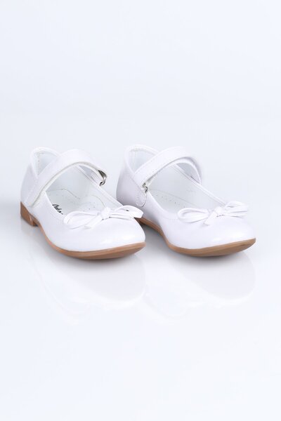 Sibel K.1181 Velcro Ballerina Ballet Shoes - White - 23