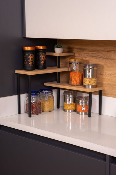 Milonsa 3 Tier Corner Kitchen Organizer Shelf |   Countertop Multi-Tier Metal...