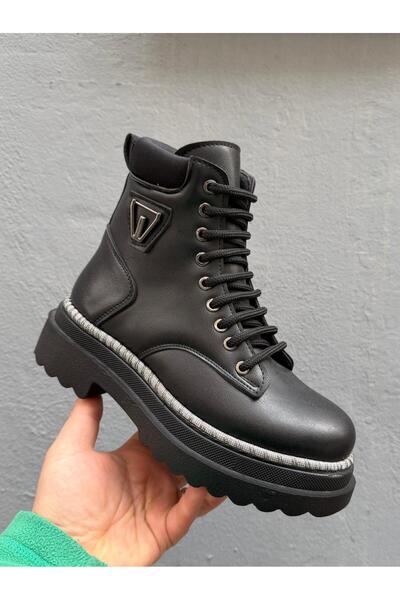 Neco High-Sole Women's Boots New Season, Fleece Inside Warm Lining, with Glitter Stripes Detail 809