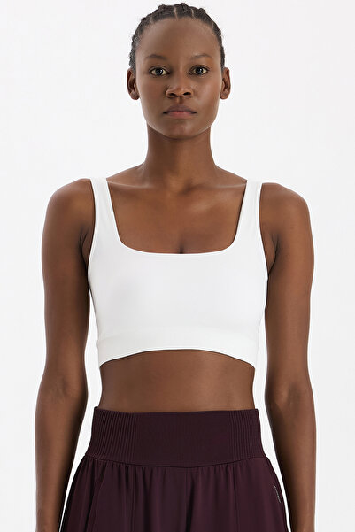 COMEUP U-Neck Thick Strap Padded Sports Bra Off-White