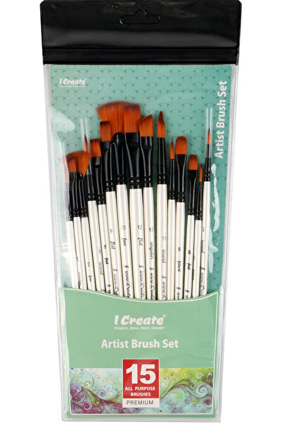 I Create مجموعة فرش فنانين | للرسم بالأكريليك والألوان المائية والزيتية | مجم...