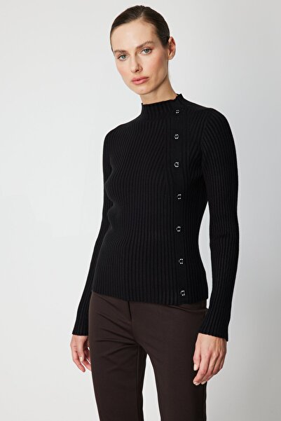ON Corded Fabric Knitwear Sweater with Ornamental Buttons