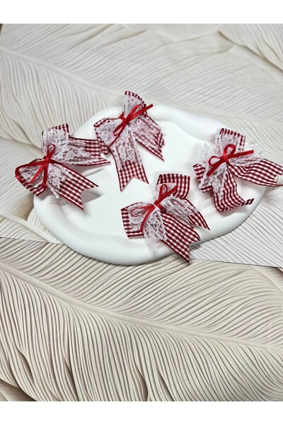 EyER Shoping Set de 2 cleme roșii pentru panglică