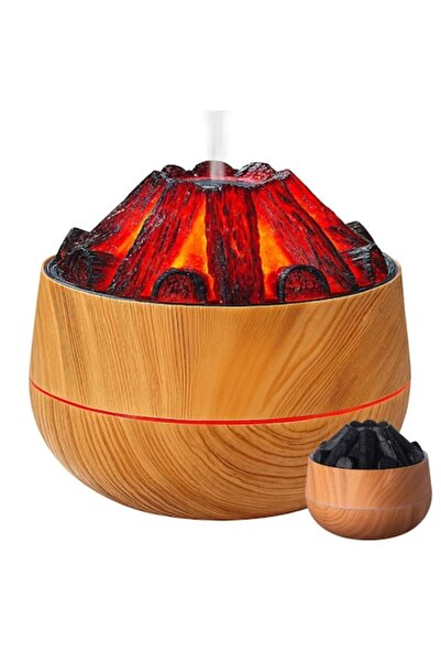 varioshop Air Humidifier - LED Fireplace Effect, 300 ml Ultrasonic, USB, Auto...