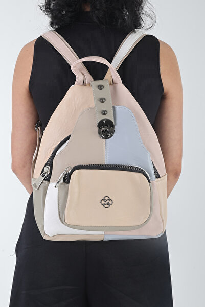 Erzeno Genuine Leather a Quality Women's Multi-Colored Backpack |   Leather Backpack