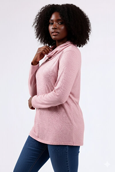 Barato Pink Degaje Collar Plus Size Soft Blouse