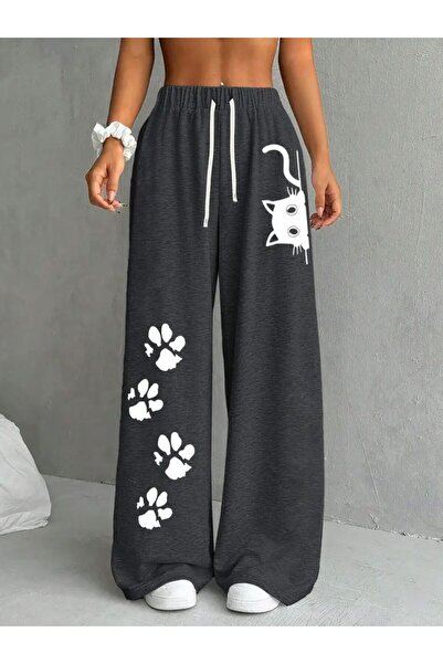 Le Vion Re7edi Unisex Φαρδύ Παντελόνι Φόρμας με Στάμπα και Δύο Κλωστές