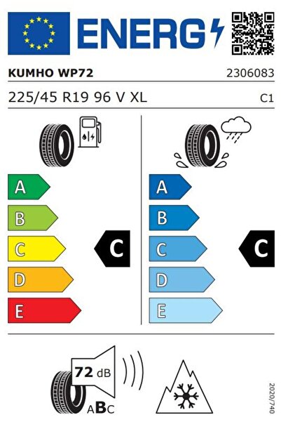 Kumho Winter Tire WP72 225/45R19 96V