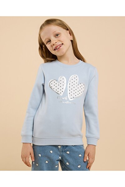 R&B سويت شيرت بطبعة جرافيكية مع رقبة دائرية وأكمام طويلة