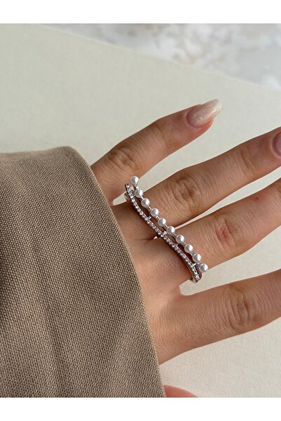 HOUSEKİ خاتم إصبع مزدوج قابل للتعديل مطلي بطبقة VIP