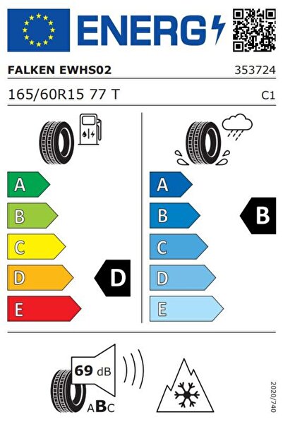 Falken Winter Tire Eurowinter HS02 165/60R15 77T