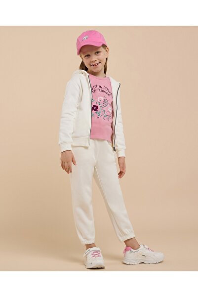 R&B Beige Girl's Solid Hooded Clothing Set