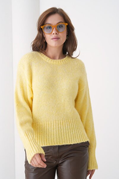 Miss Allos Women's Crew Neck Long Sleeve Knitwear Sweater