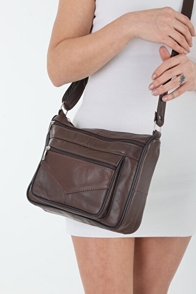 Erzeno Genuine Leather Casual Brown Mother Bag
