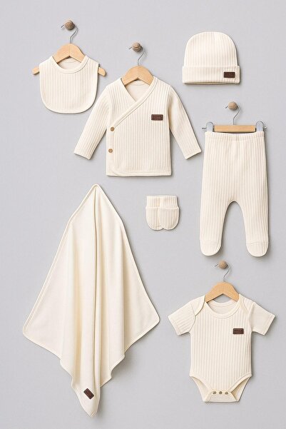 dinamik çocuk Baby Girl Baby Boy Organic 100% Cotton 7-Piece Newborn Hospital Discharge Set (Including Blanket)