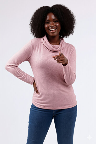 Barato Pink Degaje Collar Plus Size Soft Blouse