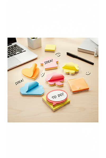 WareHause0 Şekilli Pastel Renkler Yapışkanlı Not Kağıdı Postit 1 Adet