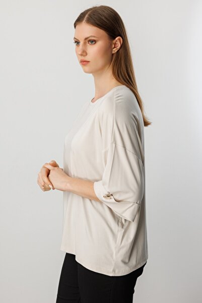 ON Scoop Neck Blouse with Metal Handle Accessories