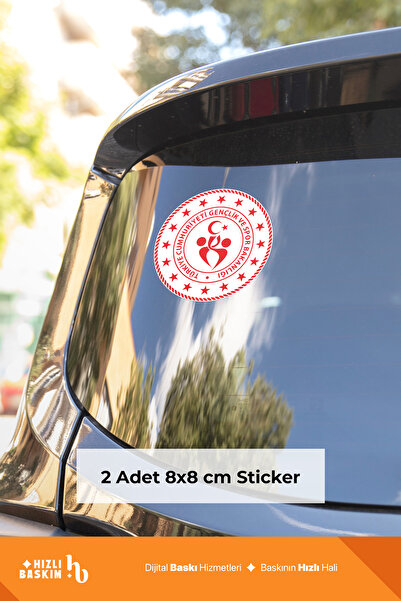 Hızlı Baskım Gençlik ve Spor Bakanlığı Logo Etiket 8 cm 2 Adet | Araç Ön Cam ...