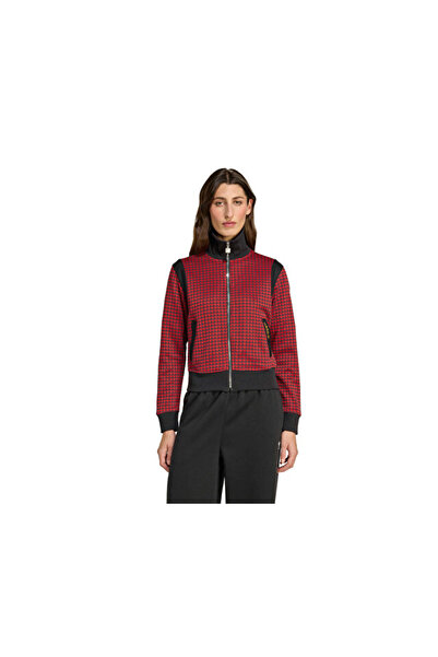 adidas Houndstooth Tt Women's Casual Jacket Jy3461 Red
