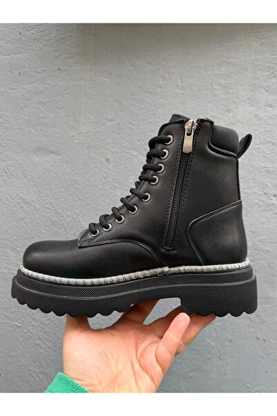 Neco High-Sole Women's Boots New Season, Fleece Inside Warm Lining, with Glitter Stripes Detail 809