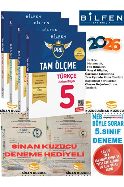 Bilfen Yayıncılık BİLFEN 5 TAM ÖLÇME SETİ 4 KİTAP TAM SET Sinan Kuzucu Deneme